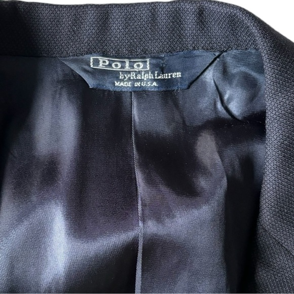 Polo by Ralph Lauren Vintage Men’s Wool Navy Blazer | size 43/41 SHT - Picture 6 of 14